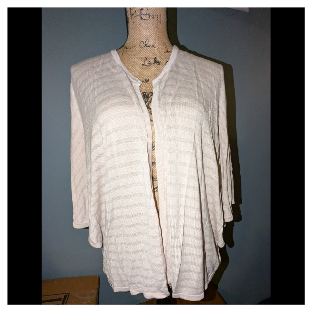 Chico's Ribbed Oversized Cocoon Lightweight Ruana Cardigan Women's Size S/M